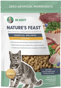 Dr. Marty Nature's Feast Essential Wellness  Poultry Freeze Dried Raw Cat Food - AnimalWiz.com