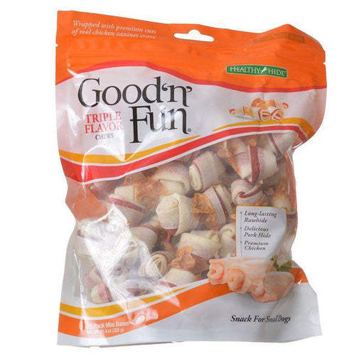 Healthy Hide Good 'n' Fun Triple-Flavor Bones - Beef, Pork & Chicken - AnimalWiz.com