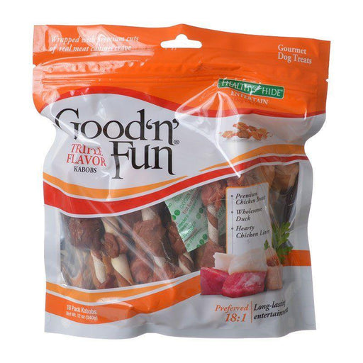 Healthy Hide Good 'n' Fun Triple-Flavor Kabobs - Chicken Breast, Duck & Chicken Liver - AnimalWiz.com