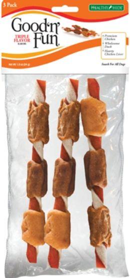 Healthy Hide Good 'n' Fun Triple Flavor Kabobs - Chicken, Duck & Chicken Liver - AnimalWiz.com