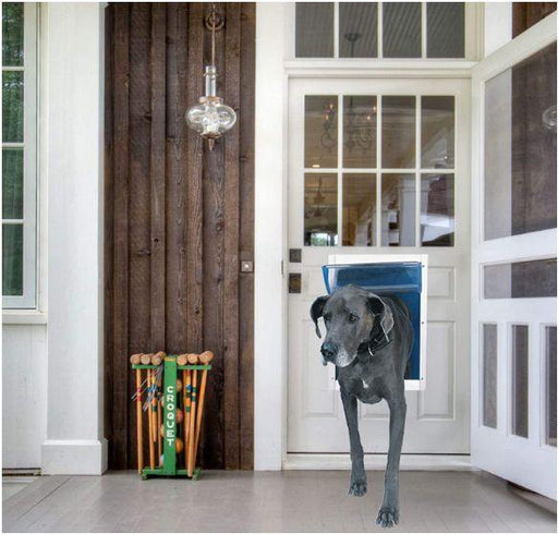 Ideal Pet Products Deluxe White Aluminum Pet Door Super Large - AnimalWiz.com