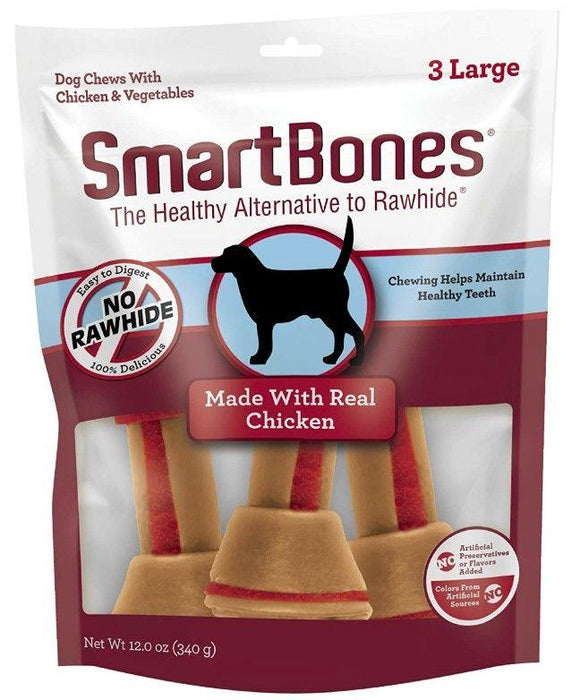 SmartBones Large Vegetable and ChickenBones Rawhide Free Dog Chew - AnimalWiz.com