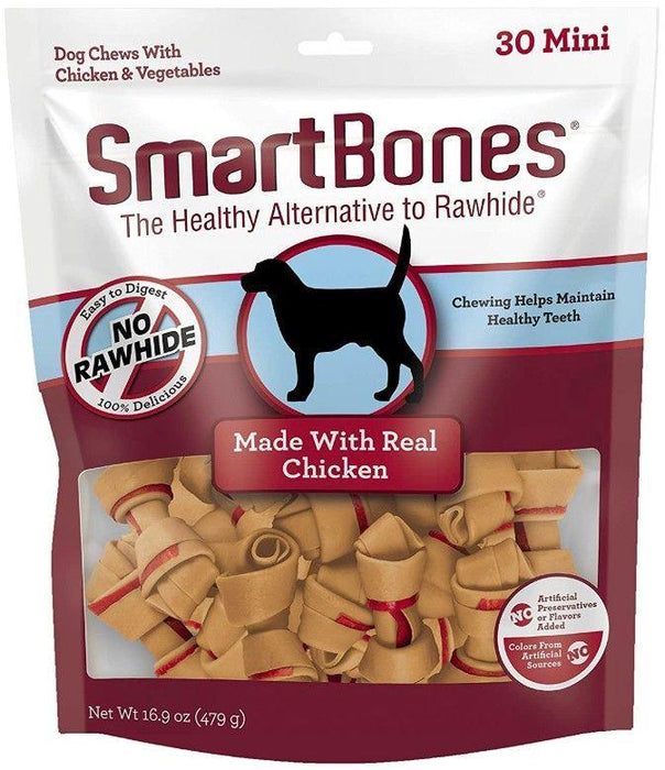 SmartBones Mini Vegetable and Chicken Bones Rawhide Free Dog Chew - AnimalWiz.com