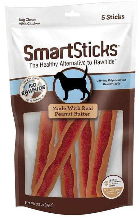 SmartBones SmartSticks Chicken and Peanut Butter Rawhide Free Dog Chew - AnimalWiz.com