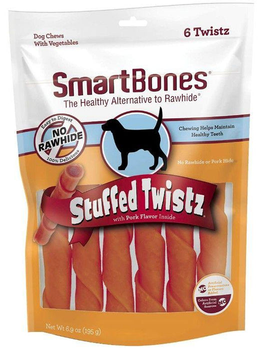 SmartBones Stuffed Twistz Vegetable and Pork Rawhide Free Dog Chew - AnimalWiz.com