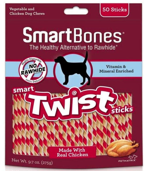 SmartBones Vegetable and Chicken Smart Twist Sticks Rawhide Free Dog Chew - AnimalWiz.com