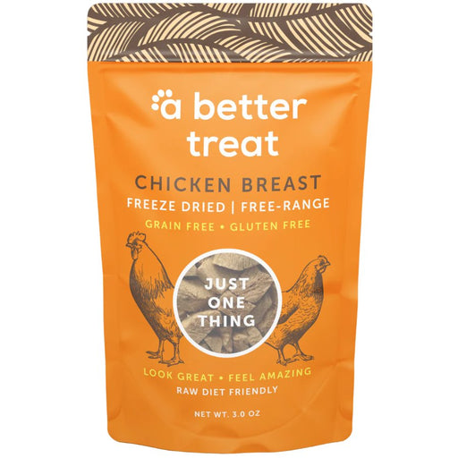 A Better Treat Single Ingredient Freeze Dried Raw Free Range Chicken Breast Dog and Cat Treats - 860004608929