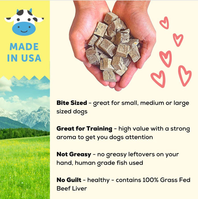 A Better Treat Single Ingredient Freeze Dried Raw Grass Fed Beef Liver Dog and Cat Treats - 860004608912