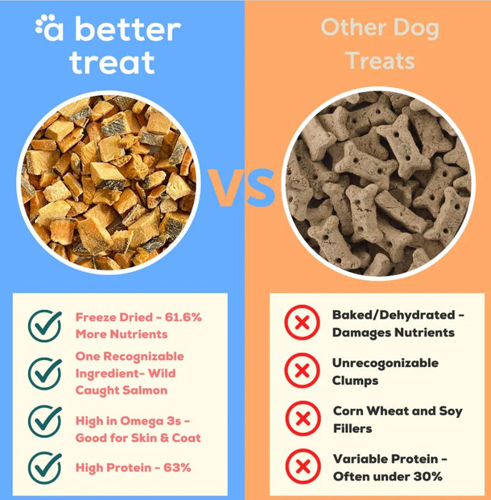 A Better Treat Single Ingredient Freeze Dried Raw Wild Caught Salmon Dog and Cat Treats - 860004608905