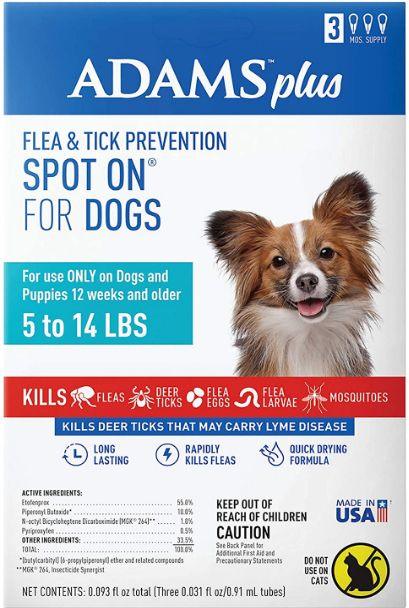 Adams Flea And Tick Prevention Spot On For Dogs 5-14 lbs - 039079003735