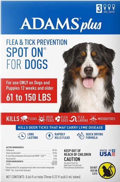 Adams Flea And Tick Prevention Spot On For Dogs 61 -150 lbs - 039079003698