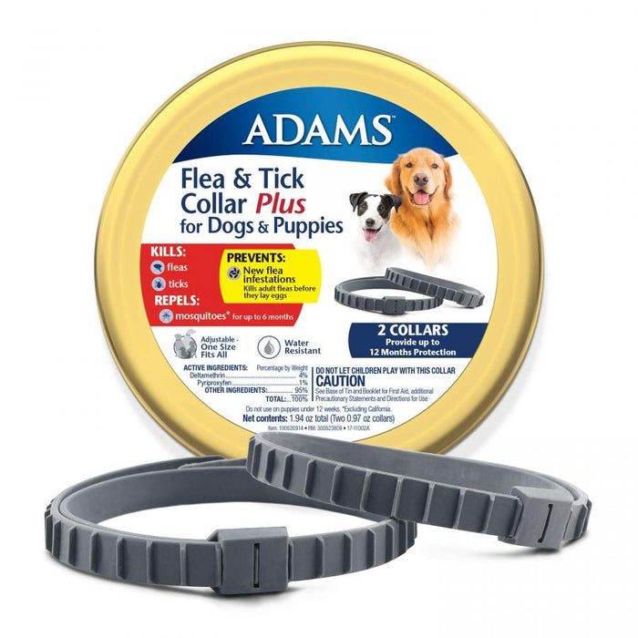 Adams Flea & Tick Collar Plus for Dogs & Puppies - 039079002387