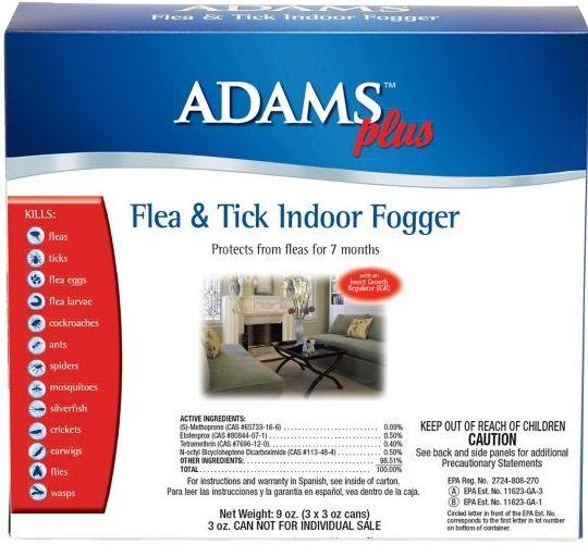 Adams Plus Flea and Tick Indoor Fogger 3 oz - 039079059817