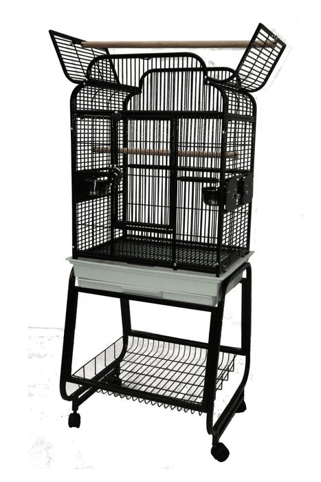 A&E Cage Company 22"x17" Open Victorian Top with Plastic Base 50 LB Bird Cage- 40x26x8 - 644472005387