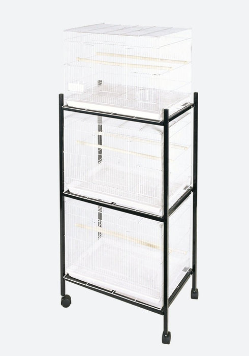 A&E Cage Company 3 Tier, Black stand Flight Cages - 644472005097