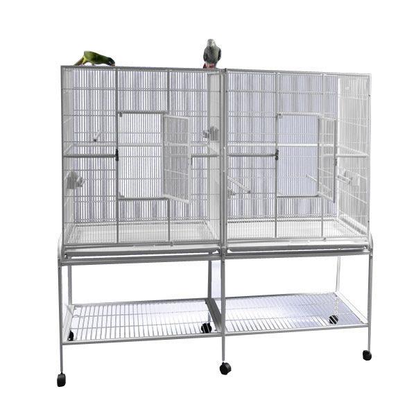 A&E Cage Company 64"x21" Double Flight Cage with Divider - 644472950069
