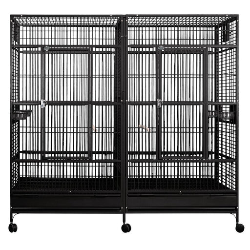 A&E Cage Company 80"x40" Double Macaw Cage with Divider - 644472018035