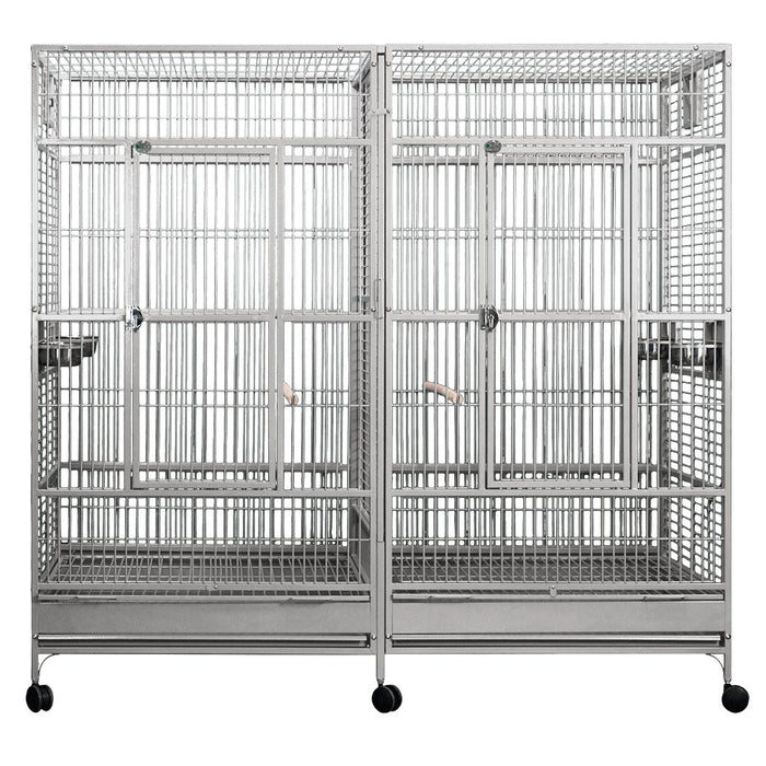 A&E Cage Company 80"x40" Double Macaw Cage with Divider - 644472018073