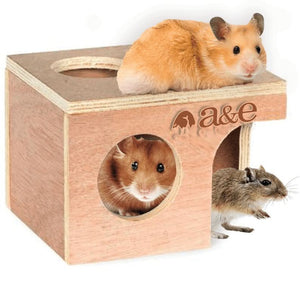 A&E Cage Company Hamster / Gerbil Hut - Medium 6 1/4" L x 5 1/8" W x 4 1/2" H - 644472009002