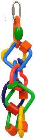 AE Cage Company Happy Beaks Plastic Rings and Blocks Bird Toy - 644472013214