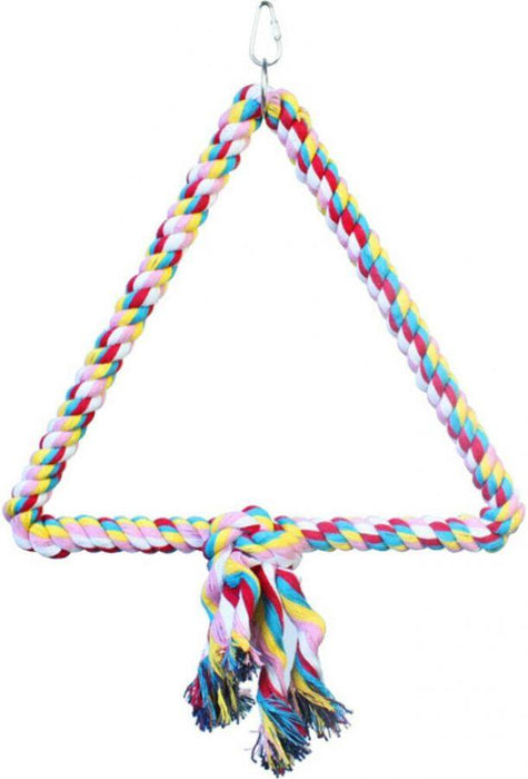 AE Cage Company Happy Beaks Triangle Cotton Rope Swing for Birds - 644472012699