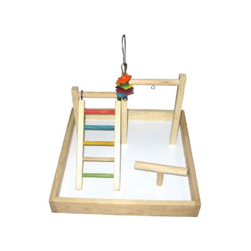 A&E Cage Company Wooden Table Top Playstand, 17"x17"x12" - 644472990959