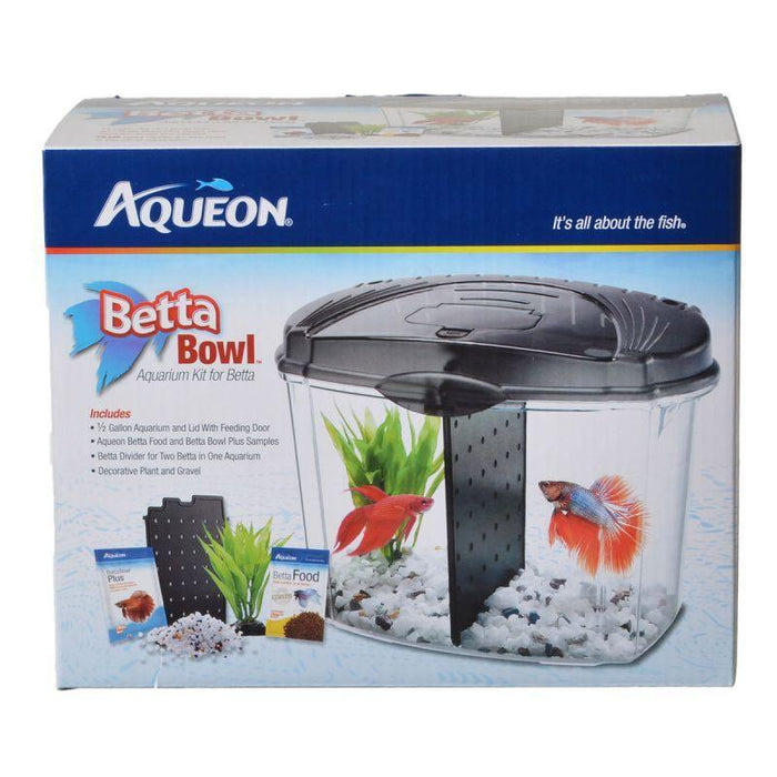 Aqueon Betta Bowl Starter Kit - Black - 015905012164