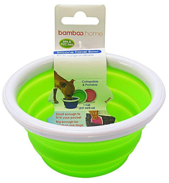 Bamboo Silicone Travel Bowl - Assorted - 859328102817