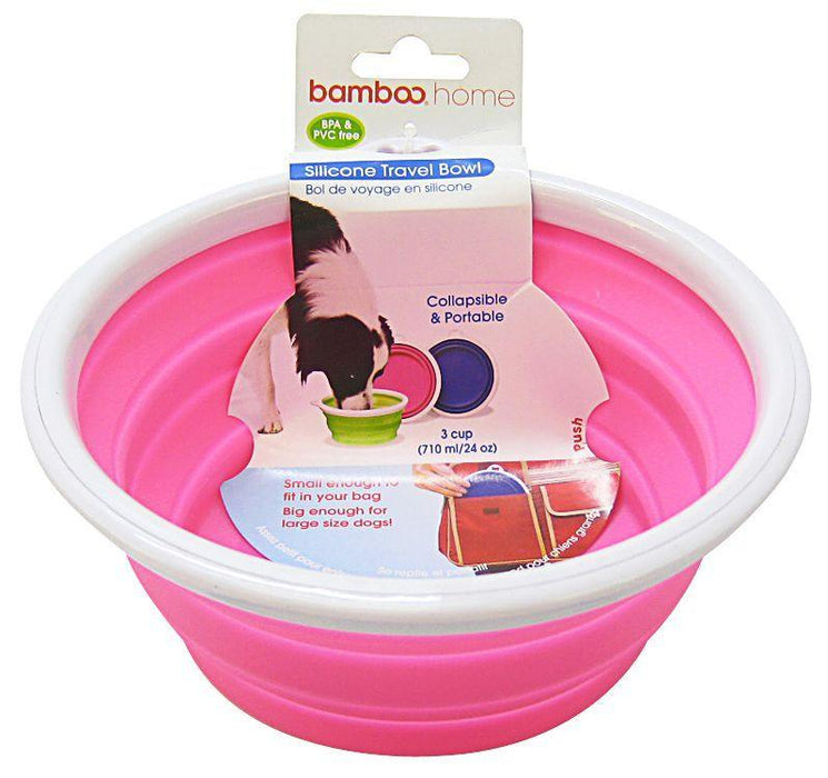 Bamboo Silicone Travel Bowl - Assorted - 859328102824