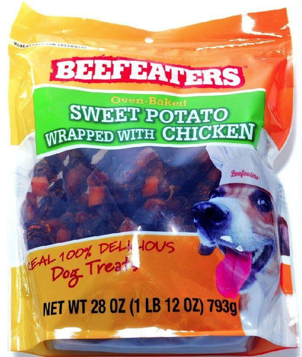 Beafeaters Oven Baked Sweet Potato Wrapped with Chicken Dog Treat - 812639022915