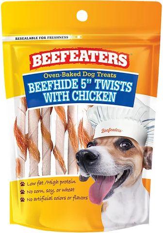 Beefeaters Oven Baked Beefhide & Chicken Twists Dog Treat - 812639021468