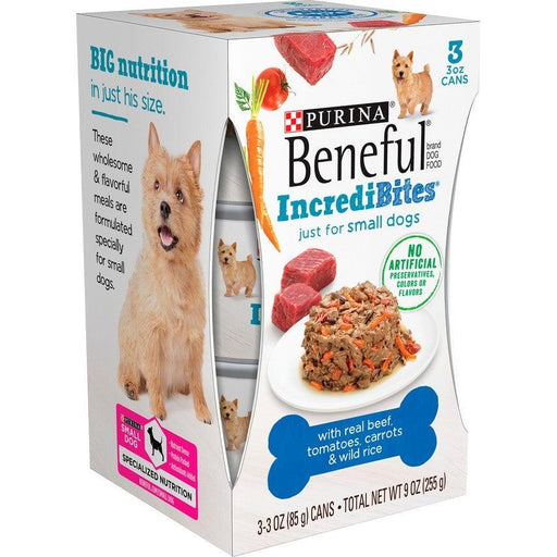 Beneful IncrediBites for Small Dogs with Beef, Tomatoes, Carrots and Wild Rice Canned Dog Food - 017800159470