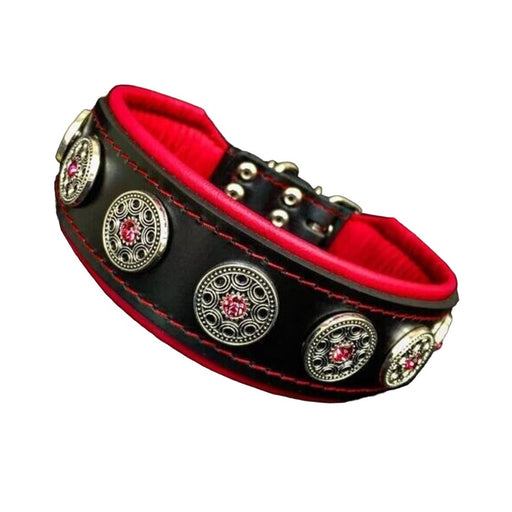 Bestia The "Bijou" Black and Red Collar for Dogs - 5060693302954