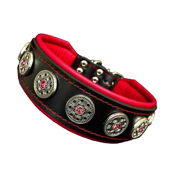 Bestia The "Bijou" Black and Red Collar for Dogs - 5060693302923