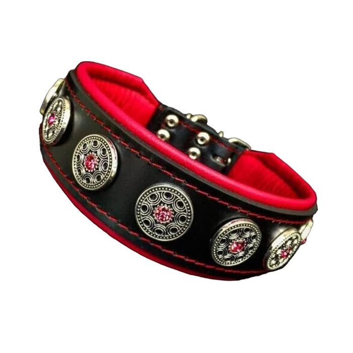 Bestia The "Bijou" Black and Red Collar for Dogs - 5060693302893