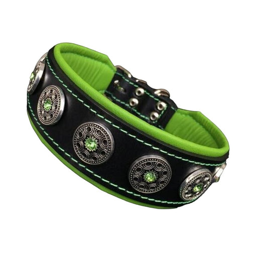 Bestia The "Bijou" Black & Green Collar for Dogs - 5060693302930
