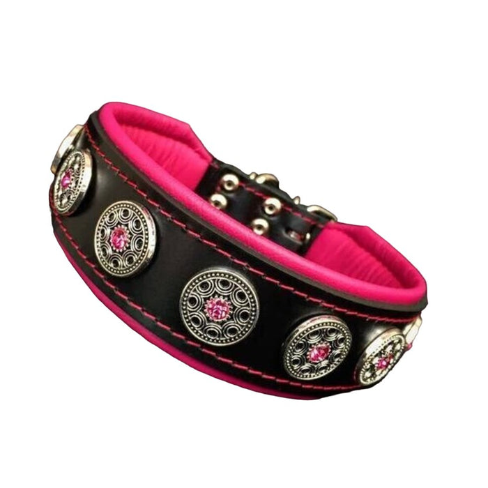 Bestia The "Bijou" Black & Pink Collar for Dogs - 5060693301551