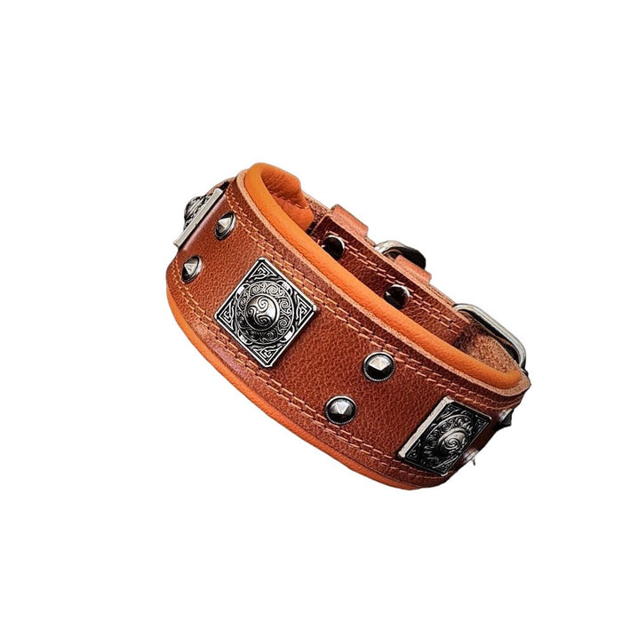 Bestia The "Eros" Brown 2 Inch Wide Collar for Dogs - 5060978812390