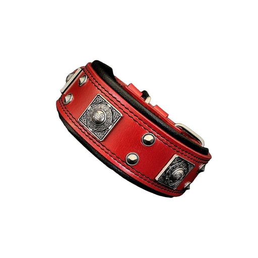 Bestia The "Eros" Red 2 Inch Wide Collar for Dogs - 5060978812291