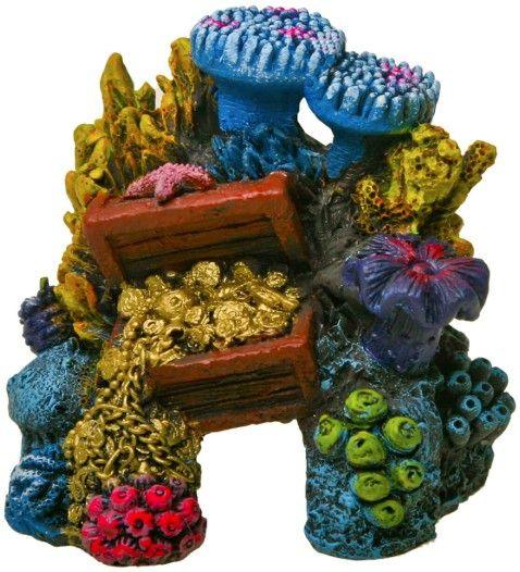 Blue Ribbon Exotic Environments Lost Treasure Reef Aquarium Ornament - 030157019556