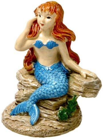 Blue Ribbon Exotic Environments Poised Mermaid Aquarium Ornament - 030157019518
