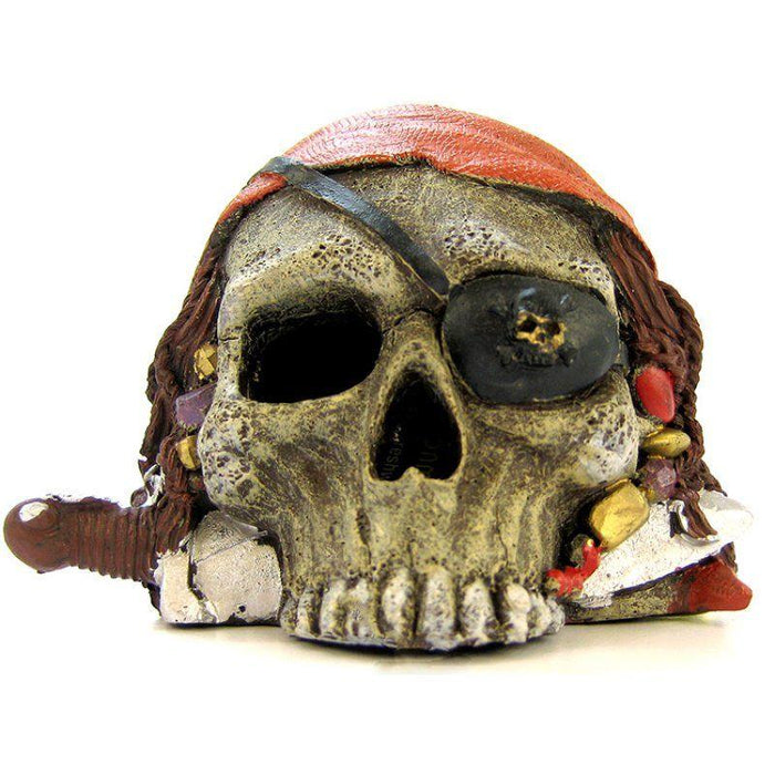 Blue Ribbon Pirate Skull Ornament - 030157014445