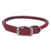 Circle T Oak Tanned Leather Round Dog Collar - Red - 076484108310