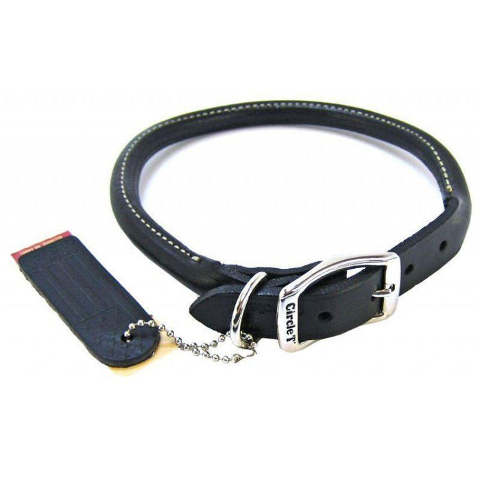 Circle T Pet Leather Round Collar - Black - 076484108105