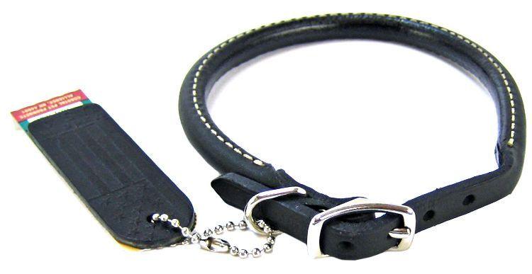 Circle T Pet Leather Round Collar - Black - 076484107900