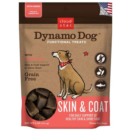 Cloud Star Dynamo Dog Functional Soft Chews Skin and Coat Salmon Dog Treats - 693804203120