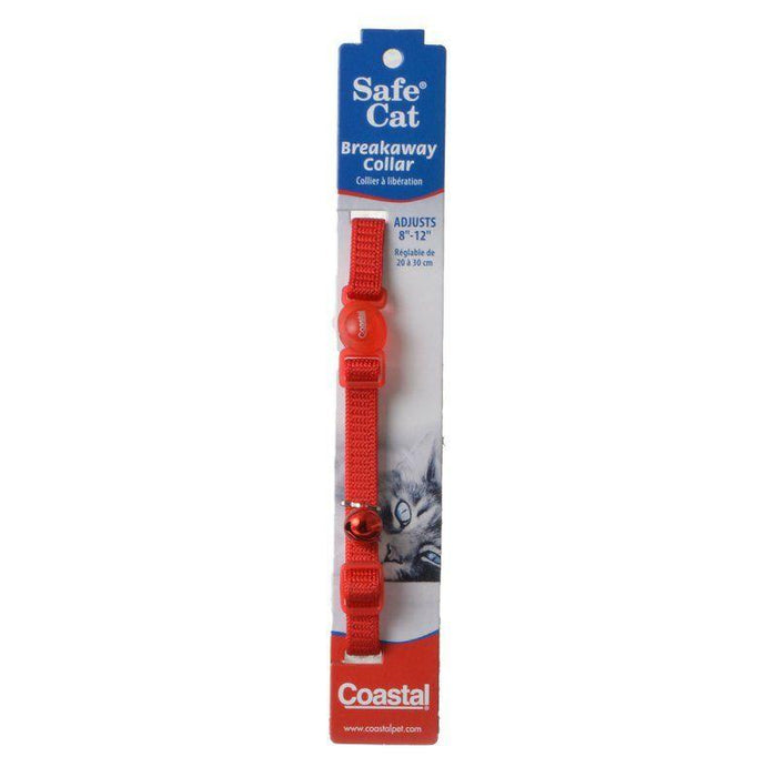 Coastal Pet Safe Cat Nylon Adjustable Breakaway Collar - Red - 076484550010