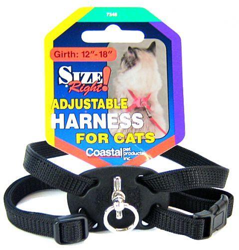 Coastal Pet Size Right Nylon Adjustable Cat Harness - Black - 076484073410
