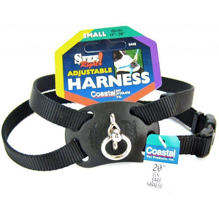 Coastal Pet Size Right Nylon Adjustable Harness - Black - 076484080289