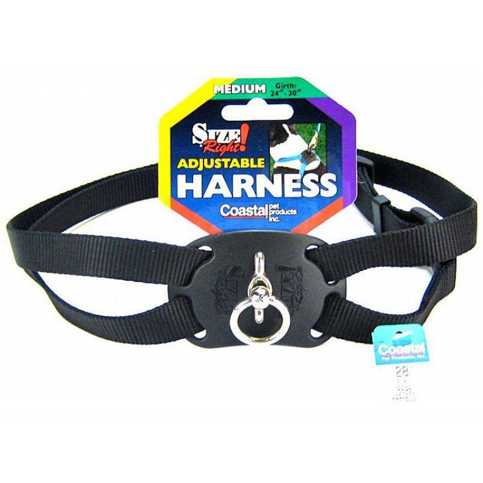 Coastal Pet Size Right Nylon Adjustable Harness - Black - 076484088834